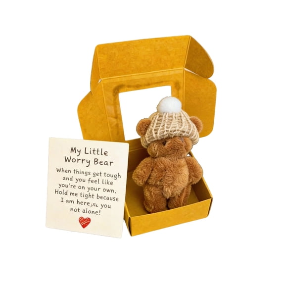 Portable Pocket Bear Stuffed Animal, Mini Soft Plush Bear for Desk Decor and Gifting, Petite Size Animal Figure B#159 Coffee
