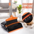 thumbnail image 4 of Upgrade Broom and Dustpan Set, Self-Cleaning with Dustpan Teeth, Indoor&Outdoor Sweeping, Ideal for Dog Cat Pets Home Use, Stand Up Broom and Dustpan (Gray&Orange), 4 of 7