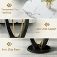 thumbnail image 2 of LUFTUT 5-Piece 48" Round Dining Table Set for 4, Faux Marble Glass Top Kitchen Table with 4 Light Gray PU Chairs and Gold Legs for Apartment Living Room, 2 of 8
