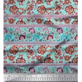 thumbnail image 1 of Soimoi Velvet Fabric Stripe,Floral & Paisley Decorative Printed Fabric 1 Yard 58 Inch Wide, 1 of 1