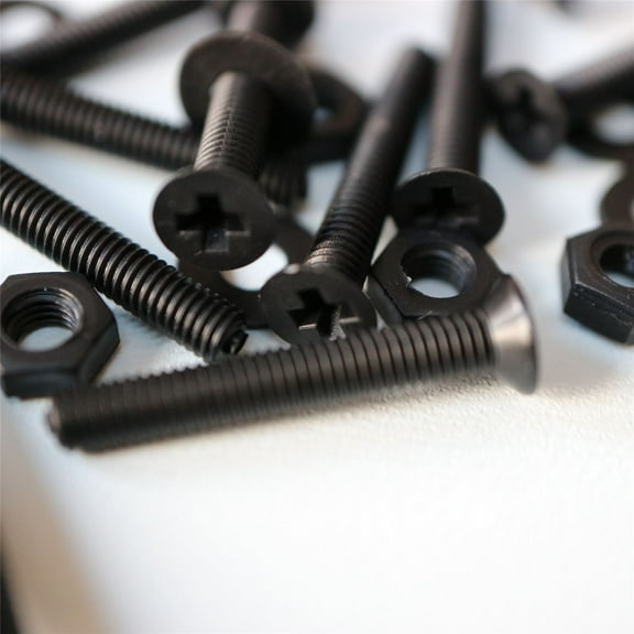 20 x Black Countersunk Screws Polypropylene (PP) Plastic Nuts and Bolts, Washers, M3 x 20mm, Anti-Corrosion, Chemical Resistant, (3/32 x 25/32 in)