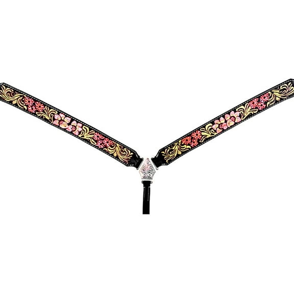 HILASON Western Horse Floral Breast Collar American Leather Brown