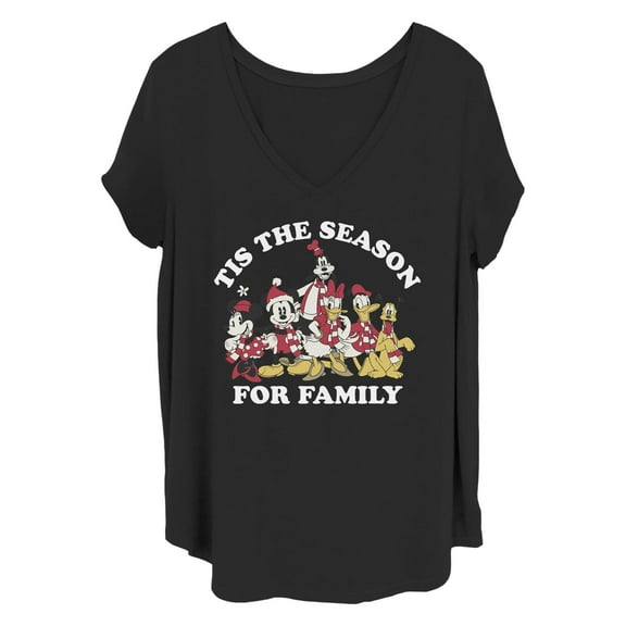 Women's Mickey & Friends Tis The Season For Family Graphic T-Shirt