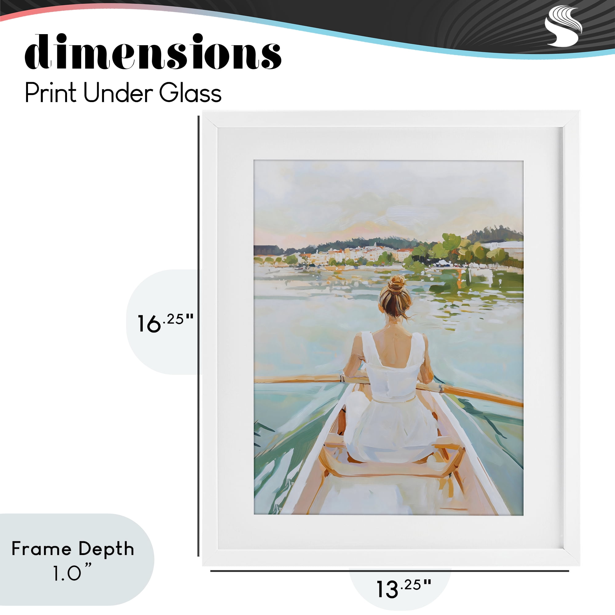 Stupell Industries Girl In Peaceful Canoe Ride White Framed Print Under Glass, design by The Prints Vibe