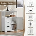 thumbnail image 4 of Yaheetech 35.5" Height Bathroom Floor Cabinet with 1 Door and 3 Drawers, White, 4 of 6