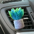 thumbnail image 6 of Air Outlet Clip Fade-less Add Beauty Anti-Deform Easy to Install Realistic Relieve Stress Compact 3D Artificial Plant Vent Clip Car Accessories-Green, 6 of 7