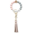 thumbnail image 1 of Llavero de pulsera con cuentas de silicona-pulsera de llavero de silicona-pulsera de cuentas para mujer llavero con borla de cuero Ormromra HMHZ883-2, 1 of 5