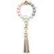 thumbnail image 1 of Llavero de pulsera con cuentas de silicona-pulsera de llavero de silicona-pulsera de cuentas para mujer llavero con borla de cuero Ormromra HMHZ883-2, 1 of 5