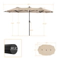 thumbnail image 7 of ACEGOSES 13x7.2Ft Large LED Double-Sided Rectangular Outdoor Patio Market Umbrella with Crank, Solar Panel, Sand, 7 of 7