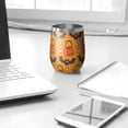 thumbnail image 3 of Halloween Pattern 12oz Stainless Steel Insulated Wine Tumbler with Lid and Straw – Double Wall Vacuum Mug for Hot & Cold Drinks, 304 Steel Interior, Sweat-Free Design. Trick or Treat !, 3 of 5