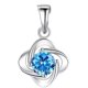 thumbnail image 3 of RV Collar de cuatro hojas de plata de ley, collar de cristal azul marino, colgante de plata de alta gama con diseño femenino Sailing Electrónica, 3 of 5