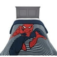 thumbnail image 1 of Marvel Spider-Man 'Rayures' Douillette pour Lit 1 ou 2 Places Réversible, 100% Polyester, 1 of 5