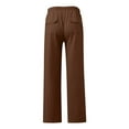 thumbnail image 4 of zuwimk Men'S Pants Slim Fit,Men's No-Iron Expandable Waist Plain-Front Pant Brown,M, 4 of 5