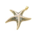 thumbnail image 2 of Rack Plating Brass Pave Cubic Zirconia Pendants with ABS Plastic Pearl Cadmium Free & Lead Free Long-Lasting Plated Real 18K golden Plated Starfish Deep Sky Blue 48x43x10mm Hole: 6x4mm, 2 of 3