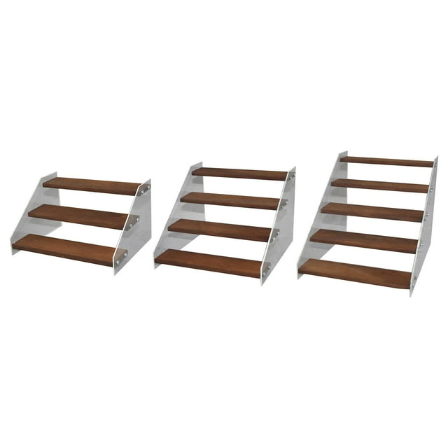 Juego de 3 Soportes de Exhibición de Madera Acrílica, Elevadores, Estante Organizador, Longitud 20 Cm