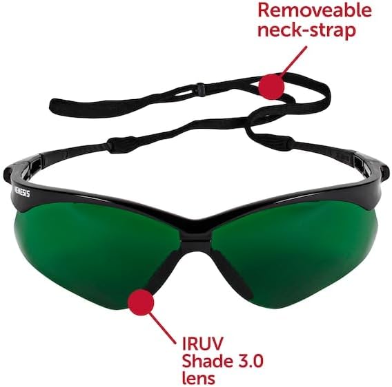 Jackson 138-25692 Nemesis Safety Glasses, Black Frame, Shade 3.0 Ir & Uv Lens