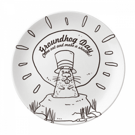 

Groundhog Day USA America Canada Festival Plate Decorative Porcelain Salver Tableware Dinner Dish