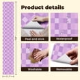 thumbnail image 5 of Peel and Stick Wallpaper Purple Checkerboard Light Dark Shades Wall Mural 17.7in x 9.8ft Self Adhesive Removable Wall Paper Renter Friendly Wallpaper for Nursery Bedroom Cabinets, 5 of 8