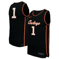 Men's Nike #1 Black Oklahoma State Cowboys  Replica Basketball Jersey