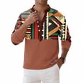 thumbnail image 2 of Mens Casual Manga Corta Botón Abajo Camisas V-Cuello Botones Casual Tops Moda Impresa para Hombres, 2 of 5