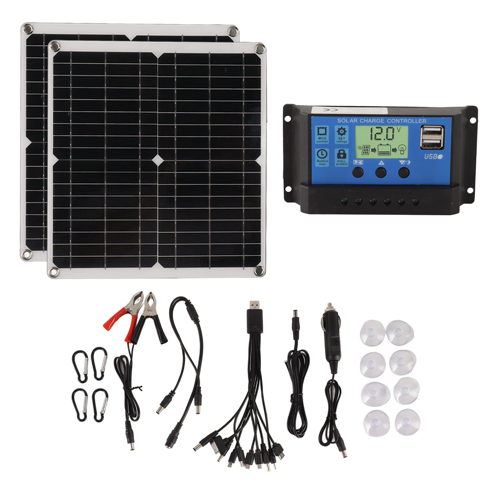 Portable Solar Charger Kit, 50W Monocrystalline Panel, Perfect For Outdoor Adventures  Emergency Power