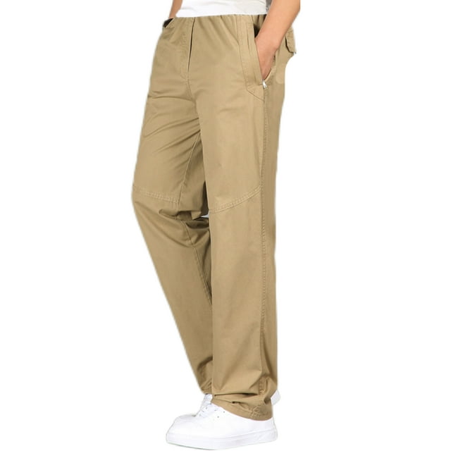 Innerwin Pants Mid Waisted Men Bottoms Work Solid Color Plain Trousers 2020 Khaki XL