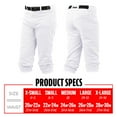 Franklin Sports Youth Baseball + Softball Pants White Youth Extra