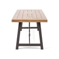 thumbnail image 6 of Outdoor Teak-Finished Hardwood Dining Table with Rust-Resistant Metal Base, All-Weather Durable Design for Patio Garden Backyard, 6 of 9