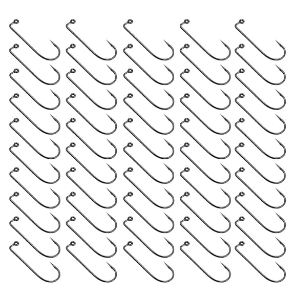 50Pcs Long Shank Bend Hook High Carbon Steel Fishing Hook 90 Degree Fishing Hook, Aberdeen Hook Barbarian Hook