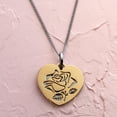 thumbnail image 4 of Gold Rose Heart Pendant Necklace - Engraved "Words Can't Tell How Much I Love You", 4 of 5