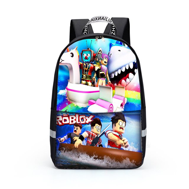 Roblox-Bolso de hombro periférico con estampado de Anime para hombre y mujer, Bolsa Escolar con cremallera, de dibujos animados, para estudiantes de escuela primaria