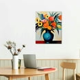 thumbnail image 2 of ARISTURING  Midcentury Style Bright Floral Bouquet Flowers Painting Orange Yellow Red Turquoise Art Print Canvas Premium Wall Decor Poster Mural, 2 of 4
