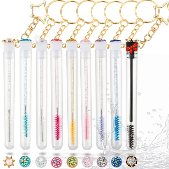 Juego de 48 varitas de rímel desechables de actualización, rímel de diamante extremadamente duradero para mujeres y niñas, incluye 24 cepillos de pestañas de cristal y 24 tubos de cepillo de pestañas