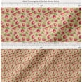 thumbnail image 2 of Soimoi Beige Cotton Poplin Fabric Floral & Pomegranate Fruits Print Fabric by The Yard 42 Inch Wide, 2 of 7
