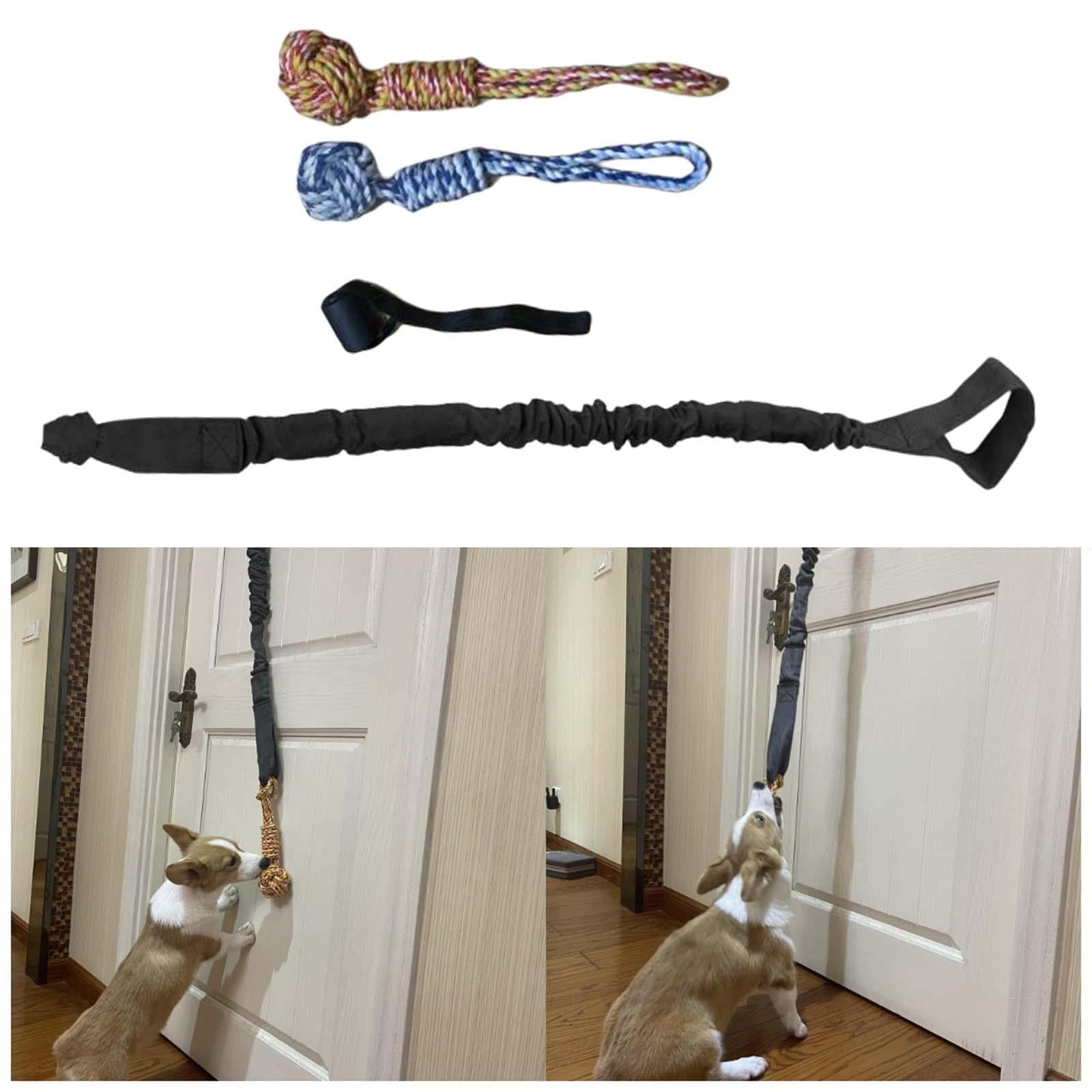 Dog Outdoor Hanging Toy Teething Chew Toy Door Hanging Tug Toy Tug of War Toy for Small Large Dogs Indoor Exercise Black