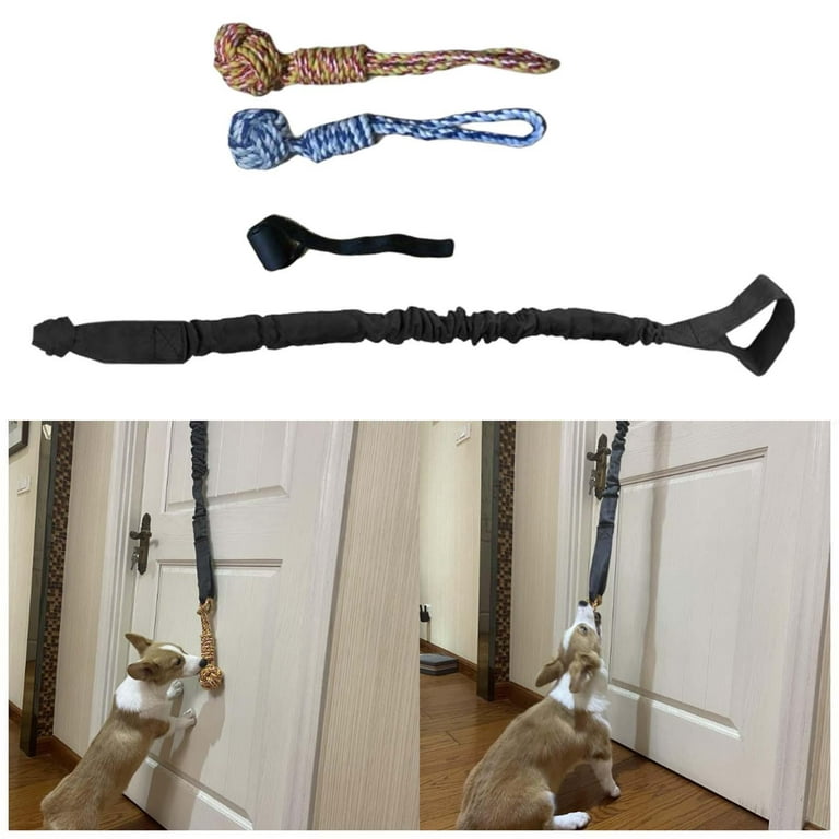 Dog Outdoor Hanging Toy Durable Tugger Tug Toy Chew Rope Toy Tether  Interactive Pull Rope Ball Toy for Small to Large Dogs Black