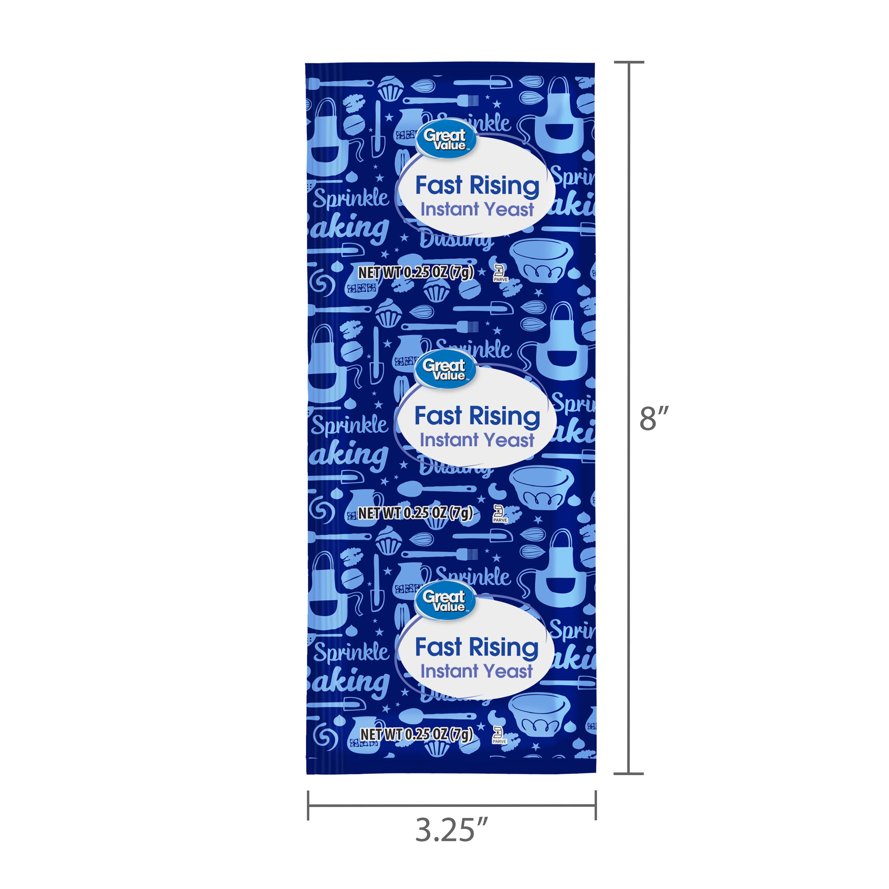 Great Value Fast Rising Instant Yeast, 0.25 oz, 3 Count