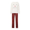 thumbnail image 1 of Diconna Christmas Family Pajamas Set Deer Embroidery Tops+Trousers/Romper, 1 of 8