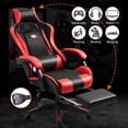thumbnail image 2 of Meoldis Gaming Chair with Bluetooth Speakers & LED Lights, Massage Ergonomic Gamer Chair with Retractable Footrest, High Back Racing Style Office Chair, 2 of 13
