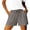 *Gray, variant on ClodeEU Women's Summer Linen Drawstring Shorts with Side Slit,Casual Cotton Loose Shorts Army Green,Women's Plus L