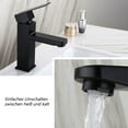 thumbnail image 4 of Grifo de baño moderno cuadrado con una sola palanca, acero inoxidable, 4 of 6