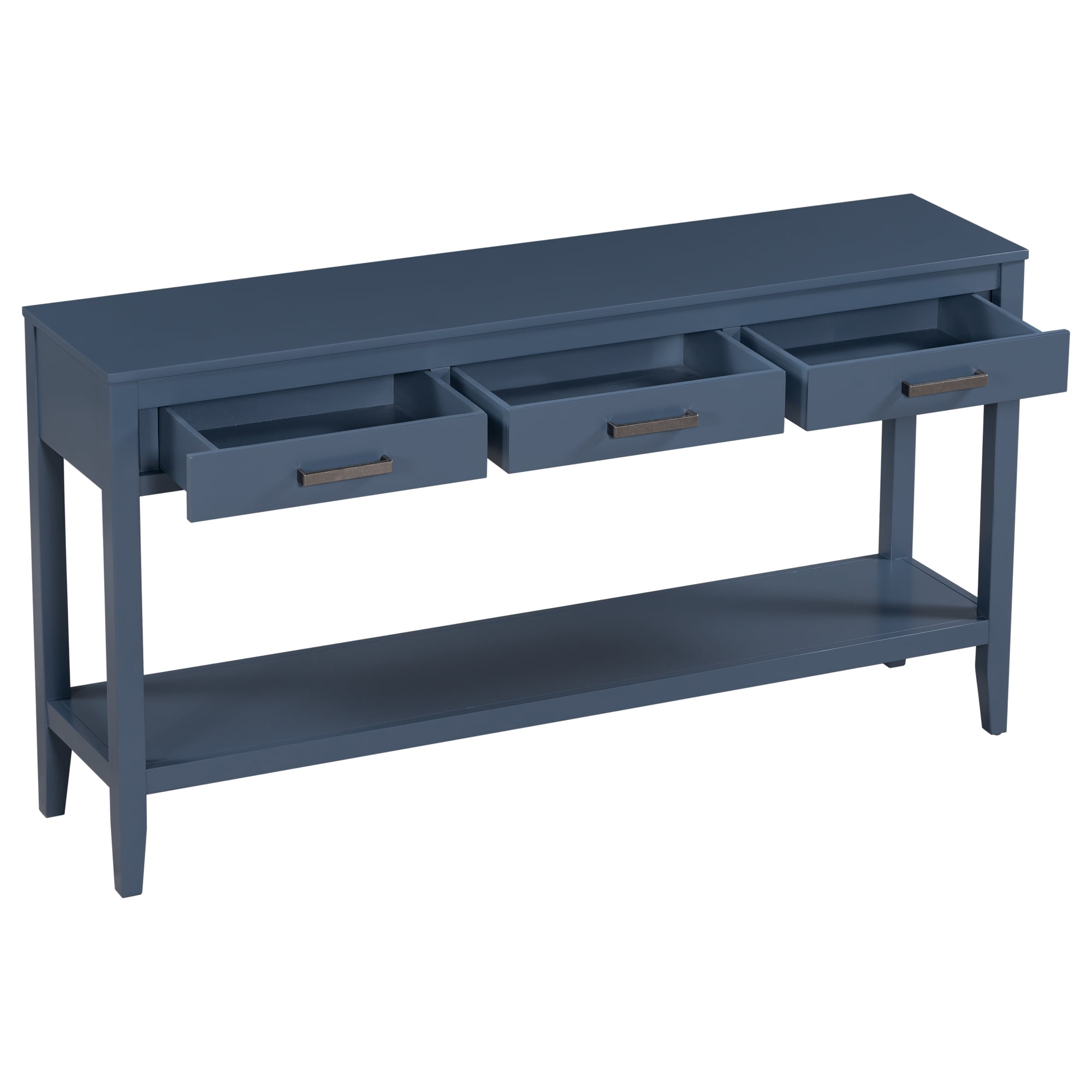 Harper & Bright Designs Rustic Console Table with Drawer, Contemporary Long Sofa Table Entryway Table with Shelf, Entrance Table for Entryway Hallway Living Room, Blue