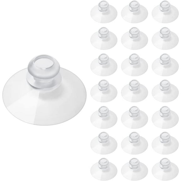 22 Pieces 1.2 inch Small Clear Suction Cups for Glass, Without Hooks Without Holes, Thick Professional Strength Sucker Pads for Organization Decoration Window Bathroom Car Radar Detector