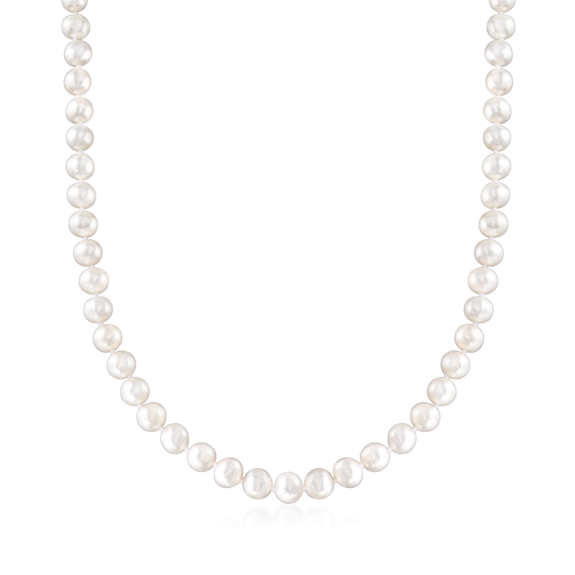 Ross-Simons 7-8mm Cultured Pearl Necklace With Sterling Silver Magnetic Clasp, Women's, Adult