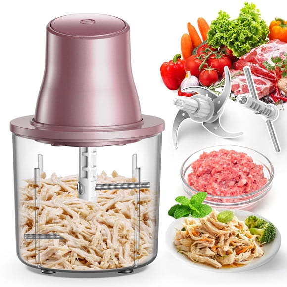 Trituradora eléctrica de pollo y picadora de alimentos, cuenco de 250 W y 1,5 L