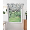thumbnail image 2 of Waterfall Valances for Windows, White Flowers Kitchen Sheer Valance Curtains, Retro Camellia Floral Spring Grey Modern Art Rod Pocket Swag Valances for Living Room Bedroom, 47.2"x38.5", 1 Panel, 2 of 8