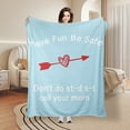 thumbnail image 2 of Heartfelt Message Flannel Blanket For Children Safety Care Gift Ideal For Sofa Bed Travel Camping Polyester Present For Family Friends Shipped From USA, 2 of 9