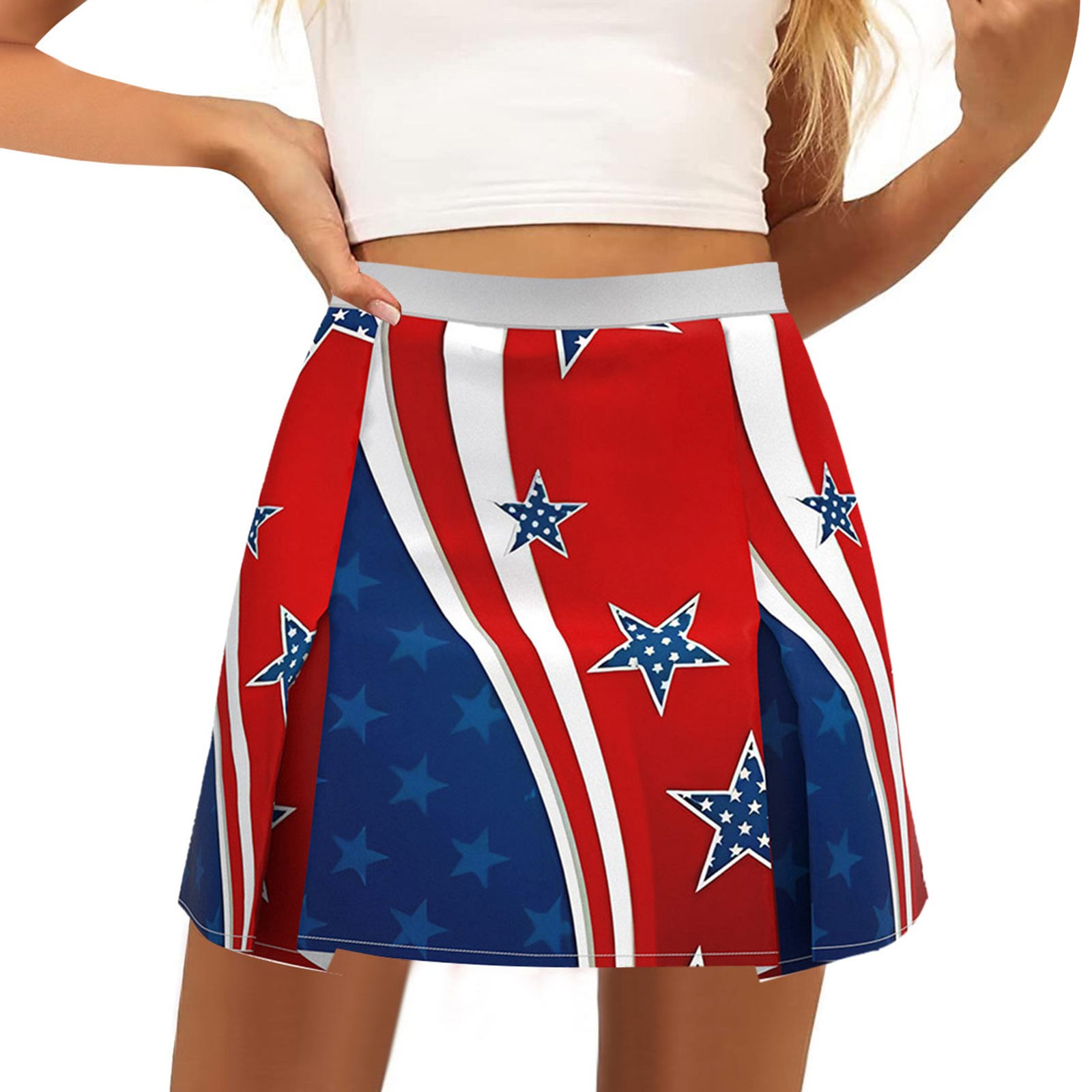 YOLAI Women's Casual Pleated A-Line Skirt High Waist Ankle