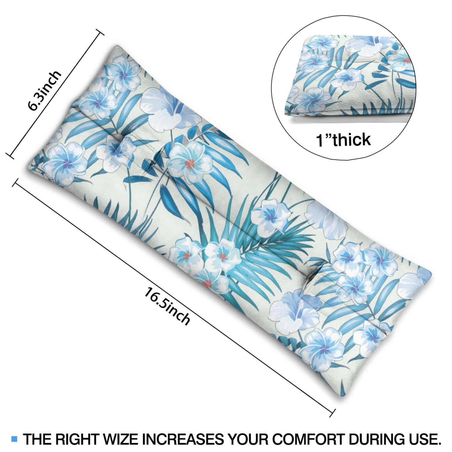 Palm Leaf & Exotic Flowers Seat Belt Pressure Relief Pad - Soft Chest Protector After Surgery - Boho Tropical Mastectomy Pillow