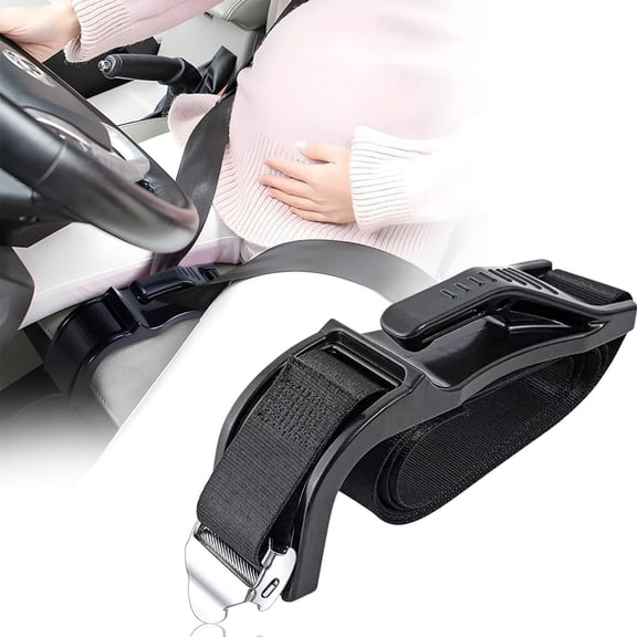 Pregnancy Bump Strap Seat Adjuster, Maternity Belt for Safe Comfortable Driving, Protect Unborn Baby, Universal Fit